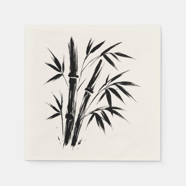 Illustration från Bamboo Bläck - Zendesign på Pappersservett (Framsidan)