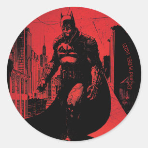 Illustration från Batman Tecknad Bok Runt Klistermärke