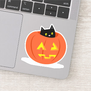 Illustration från Black Cat Jack o lantern Hallowe Klistermärken
