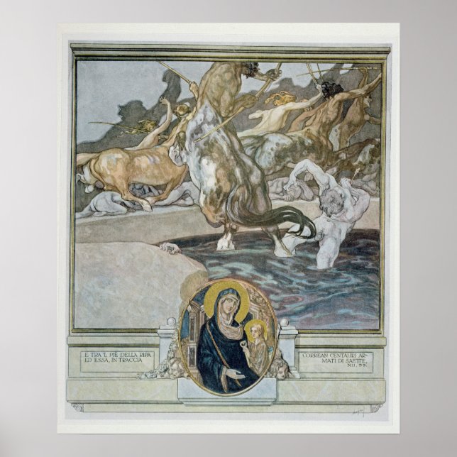 Illustration från Dantes "Divine Comedy" Poster (Framsidan)