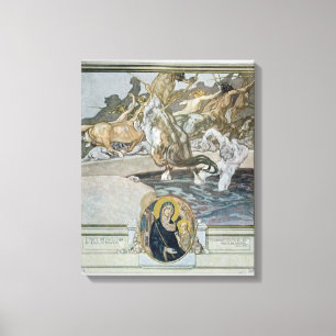 Illustration från Dantes 'gudomliga Comedy Canvastryck