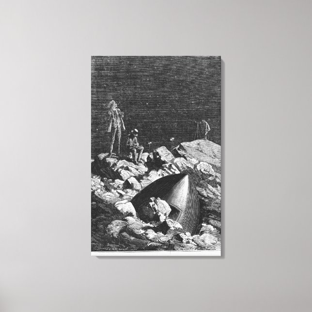 Illustration från "Från jorden till Måne" Canvastryck (Framsida)