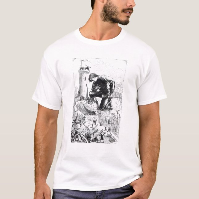 Illustration från 'Gullivers resor Tee Shirt (Framsida)