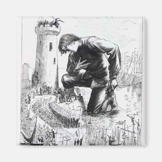 Illustration från "Gullivers's Travels" Magnet (Framsidan)