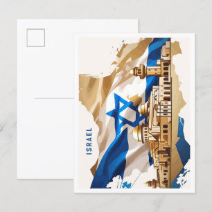 Illustration från Israel Vintage resor Vykort