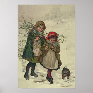Illustration från julgranfen, pub. 1886 poster