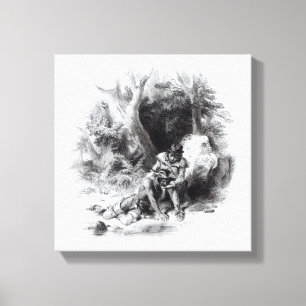 Illustration från 'jumbon av mohicans'na canvastryck
