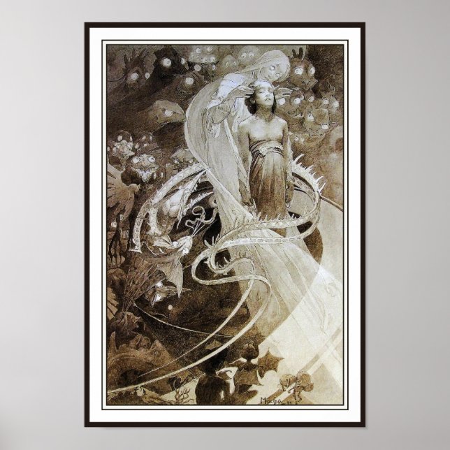Illustration från Le Pater av Alphonse Mucha Poster (Framsidan)