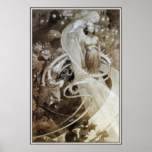 Illustration från Le Pater av Alphonse Mucha Poster
