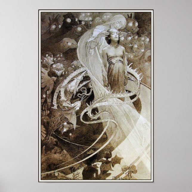 Illustration från Le Pater av Alphonse Mucha Poster (Framsidan)