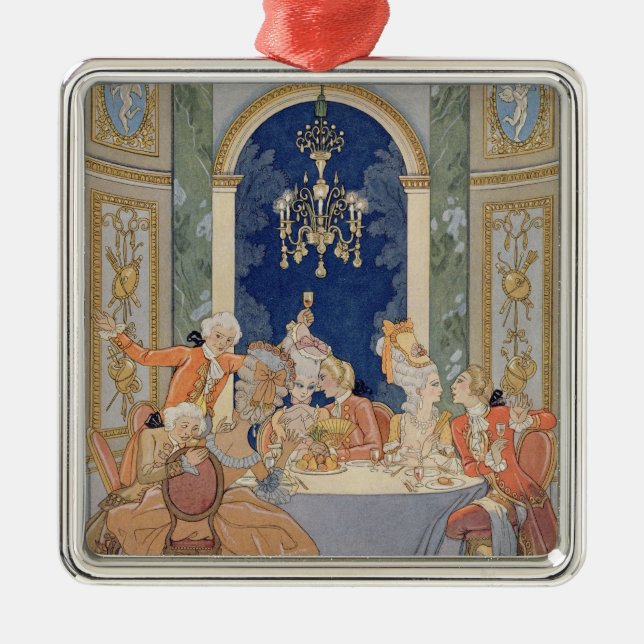 Illustration från "Les förbindelser Dangereuses" Julgransprydnad Metall (Framsidan)