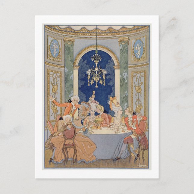 Illustration från Les Liaisons Dangereuses av Pi Vykort (Framsida)