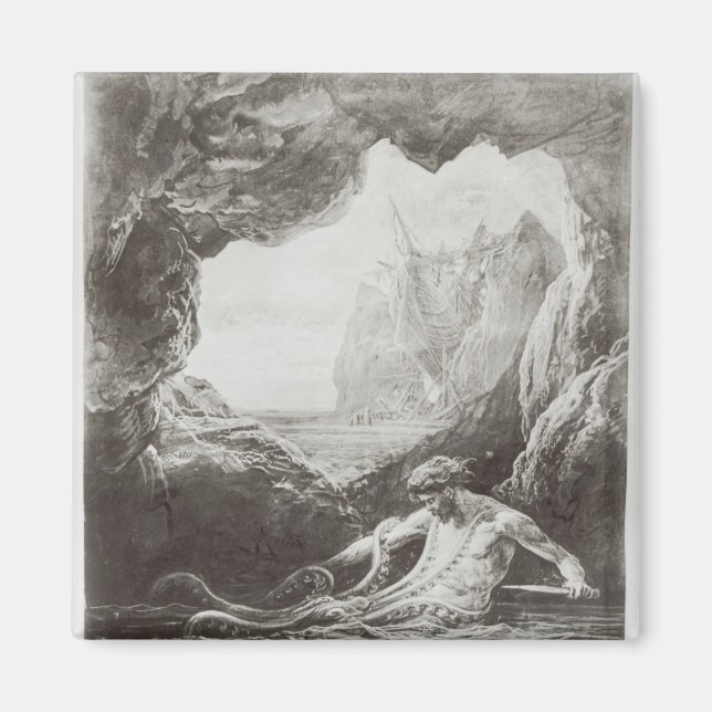 Illustration från Les Travailleurs de la Mer Magnet (Framsidan)