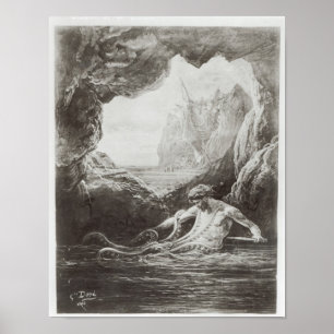 Illustration från 'Les Travailleurs de la Mer' Poster