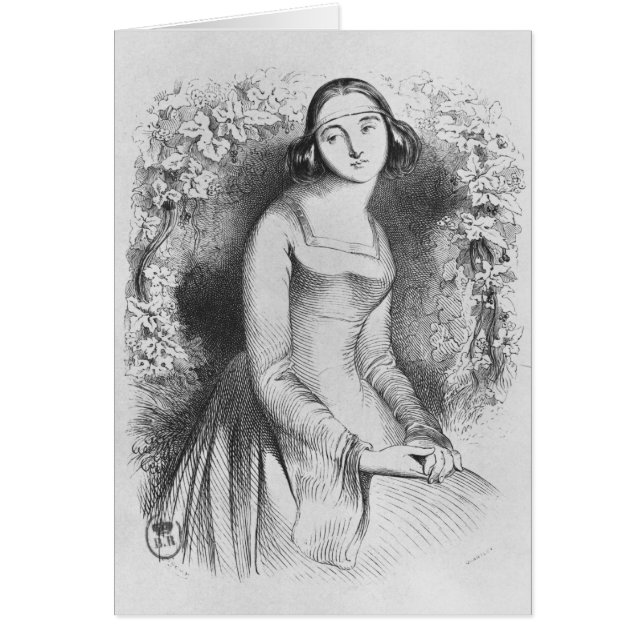 illustration från 'Lettres d'Heloise et Hälsningskort (Framsidan)