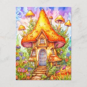 Illustration från Majestic Mushroom House Vykort