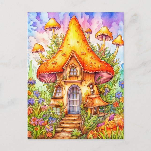 Illustration från Majestic Mushroom House Vykort (Framsida)
