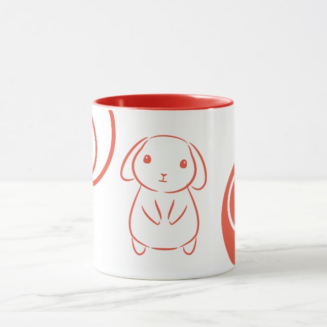 Illustration från minimalistisk Bunny Mugg (Center)