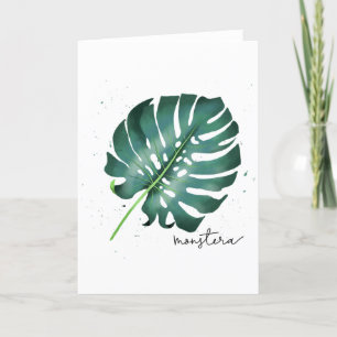 Illustration från Monstera Grönt Tropical Löv Helgkort