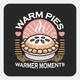 Illustration från mysiga Paj: Varmstötande Pajer Fyrkantigt Klistermärke
