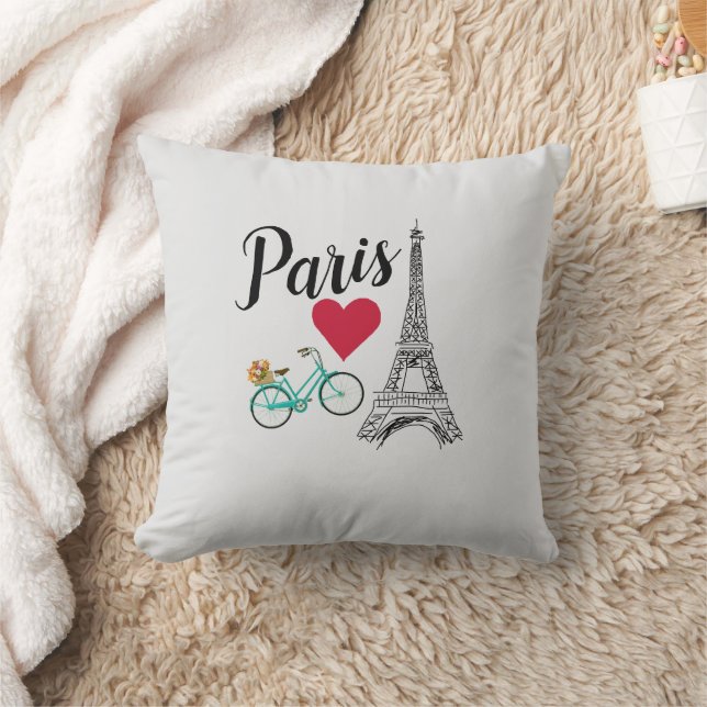Illustration från Paris Eiffel Torn Kärlek Kudde (Filt)