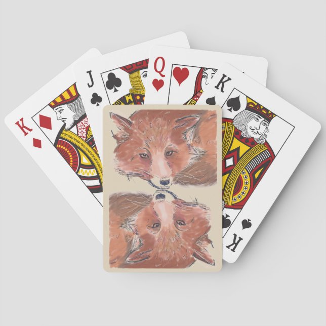 Illustration från Red Fox Färg speglad Casinokort (Baksidan)