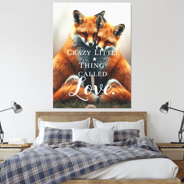 Illustration från Romantic Fox Kärlek Canvastryck (Insitu (sovrum))