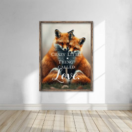 Illustration från Romantic Fox Kärlek Poster