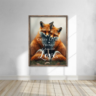 Illustration från Romantic Fox Kärlek Poster