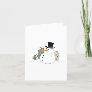 Illustration från Snögubbe vid jul i lycklig Helgkort
