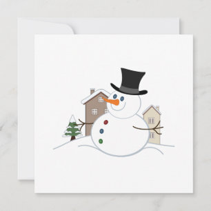 Illustration från Snögubbe vid jul i lycklig Julkort