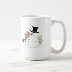 Illustration från Snögubbe vid jul i lycklig Kaffemugg