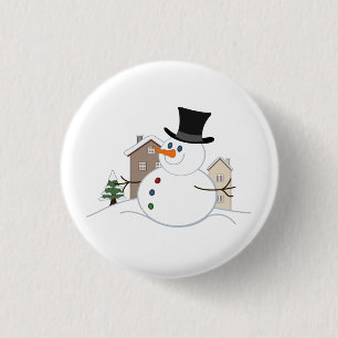 Illustration från Snögubbe vid jul i lycklig Knapp