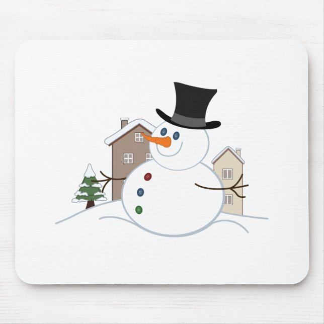 Illustration från Snögubbe vid jul i lycklig Musmatta (Framsidan)