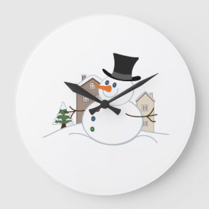 Illustration från Snögubbe vid jul i lycklig Stor Klocka