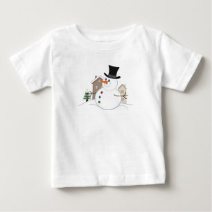 Illustration från Snögubbe vid jul i lycklig T Shirt