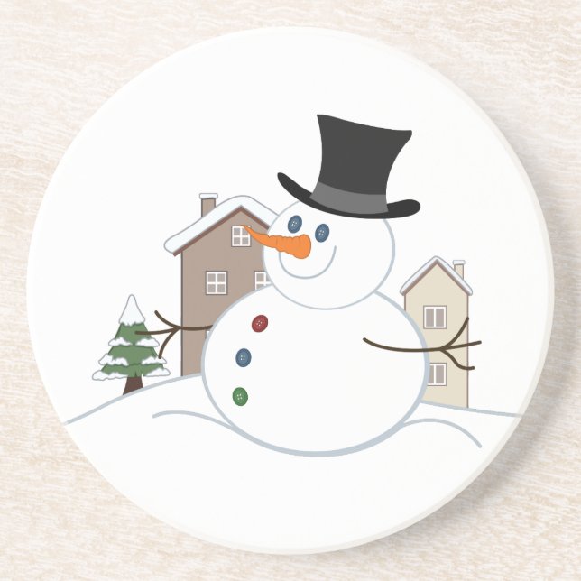 Illustration från Snögubbe vid jul i lycklig Underlägg (Framsidan)
