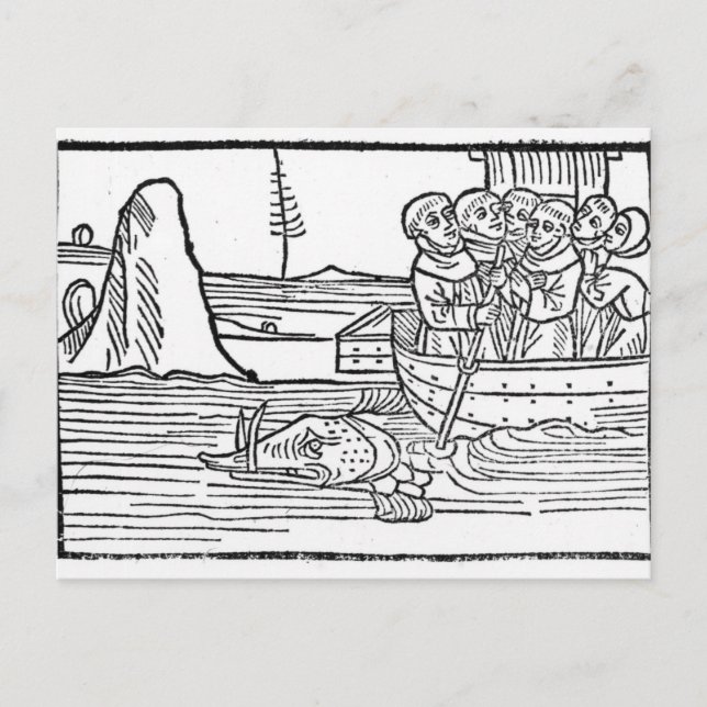 Illustration från "St. Brendans resa" Vykort (Framsida)