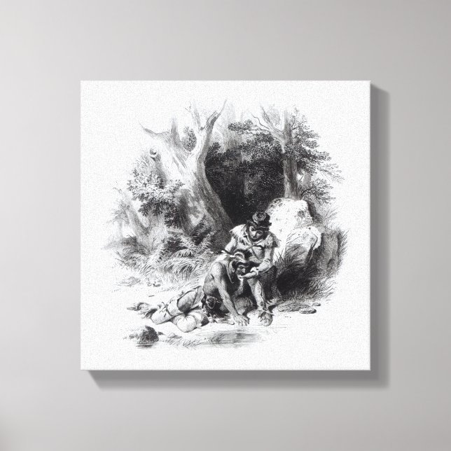 Illustration från "The Last of the Mohicans" Canvastryck (Framsida)