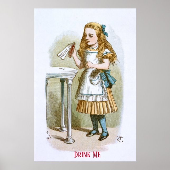 Illustration från The Nursery Alice  - Drick Mig Poster (Framsidan)