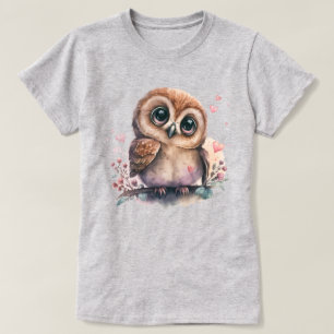 Illustration från uggla, omgiven av örter och Blom T Shirt
