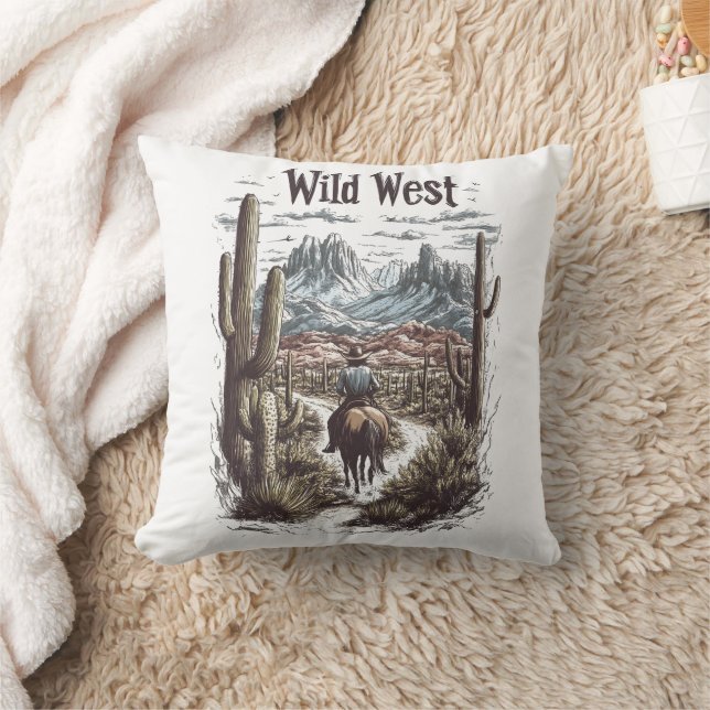 Illustration från vilda western Äventyr Kudde (Filt)