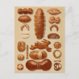 Illustration från Vintage Cookbook på tyska Breada Vykort