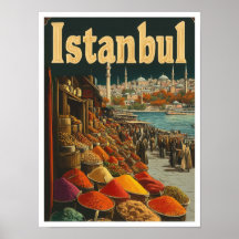 Illustration från Vintage resor i Istanbul Turkiet