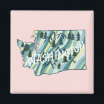 Illustration från Washington State Karta Magnet<br><div class="desc">Kolla in den här fantastisk-magneten med karta i Washington. Lägg till din egen text. Kolla min butik efter fjärilar,  fåglar,  ryttare,  camping,  vandring,  blommor och mycket mer!</div>