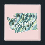 Illustration från Washington State Karta Magnet<br><div class="desc">Kolla in den här fantastisk-magneten med karta i Washington. Lägg till din egen text. Kolla min butik efter fjärilar,  fåglar,  ryttare,  camping,  vandring,  blommor och mycket mer!</div>