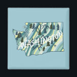Illustration från Washington State Karta Magnet<br><div class="desc">Kolla in den här fantastisk-magneten med karta i Washington. Lägg till din egen text. Kolla min butik efter fjärilar,  fåglar,  ryttare,  camping,  vandring,  blommor och mycket mer!</div>