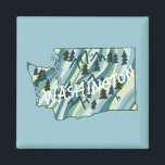 Illustration från Washington State Karta Magnet<br><div class="desc">Kolla in den här fantastisk-magneten med karta i Washington. Lägg till din egen text. Kolla min butik efter fjärilar,  fåglar,  ryttare,  camping,  vandring,  blommor och mycket mer!</div>