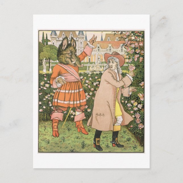Illustration from Beauty and the Beast, 1901 (colo Vykort (Framsida)