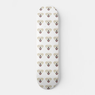 Illustration golden labrador-hämtare med leende mini skateboard bräda 18,5 cm